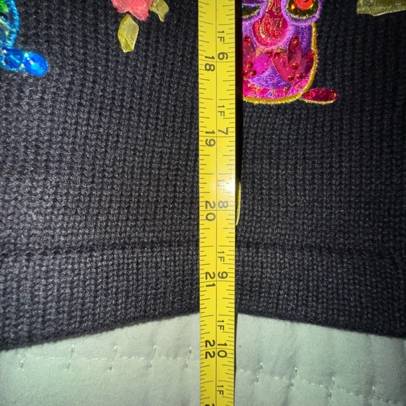 Jack B. Quick 90s Y2K Sequined Beaded Owl Cardigan Sweater Top Sz L. EUC - Picture 13 of 14